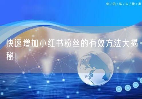 快速增加小红书粉丝的有效方法大揭秘！